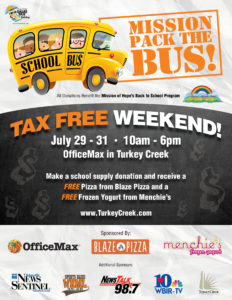 Tax Free Weekend flyer